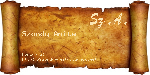 Szondy Anita névjegykártya